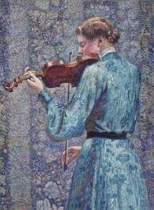 Marie-anne Weber Au Violon Alto Ou Violoniste by Theo van Rysselberghe
