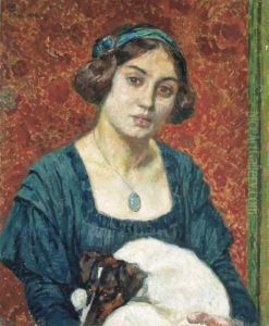 Elisabeth Van Rysselberghe Avec Fox-terrier