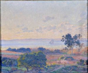 La Rade De Bormes, Au Soleil Levant. by Theo van Rysselberghe