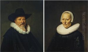 Portrait Of A Bearded Gentleman,
Possibly A Member Of The Valckenier Family, Bust-length, Wearing A Hat by Dirck Verhaert