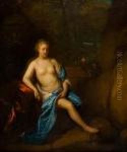 Zittend Naakt by Godfried Schalcken