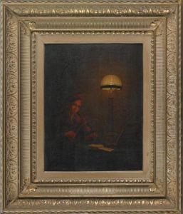 Playing Violin By Lamplight by Godfried Schalcken
