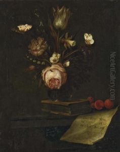 Tulipe, Oeillet, Jonquille Et Anemone by Otto Marseus Snuff. Van Schrieck