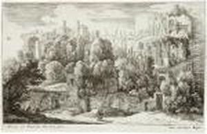 Landschaft Mit Der Ruine Eines Amphitheaters