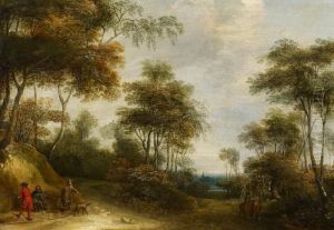 Flemish Woodland Landscape With Walkers