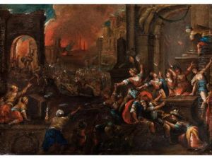 Der Brand Von Troja by Frederik van Valkenborch