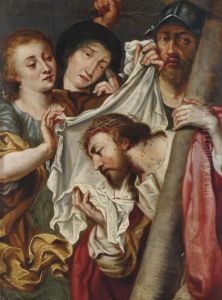 Le Christ Et Sainte Veronique by Otto van Veen