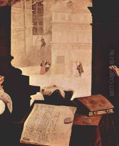 Apotheosis of St. Thomas Aquinas, detail by Francisco De Zurbaran