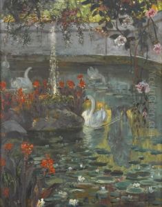 Teich Mit Schwanen by Gerelamo Varese