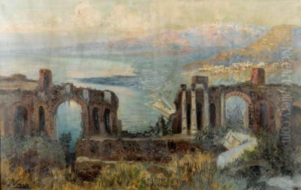 Das Antike Theater Von Taormina Mit Blick Auf Den Atna - view 1