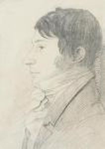 Profile Portrait Of John Girtin ; And Portrait Study Of A Gentleman by John Varley