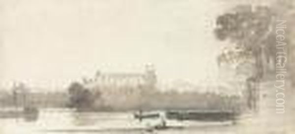 Eton College From The River Thames - view 1