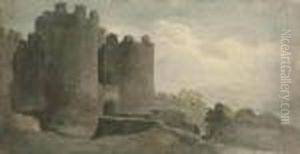 Varley, O.w.s. The Upper Gate
At Conwy Castle; And Study Of Conwy Castle And An Extensive Mountainous
Landscape One Signed 'j Varley' , One Signed 'j Varley' One Pencil
And Watercolour On Paper, Varnished, One Pencil And Grey Wash, The Sheet
Exten by John Varley