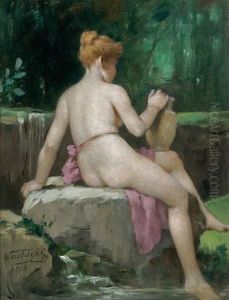 At The Fountain by Gyorgy the Elder Vastagh
