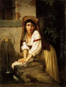Italian Girl By The Well by Gyorgy the Elder Vastagh