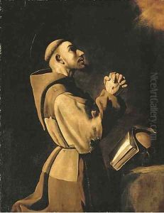 Saint Francis of Assisi in Prayer by Francisco De Zurbaran