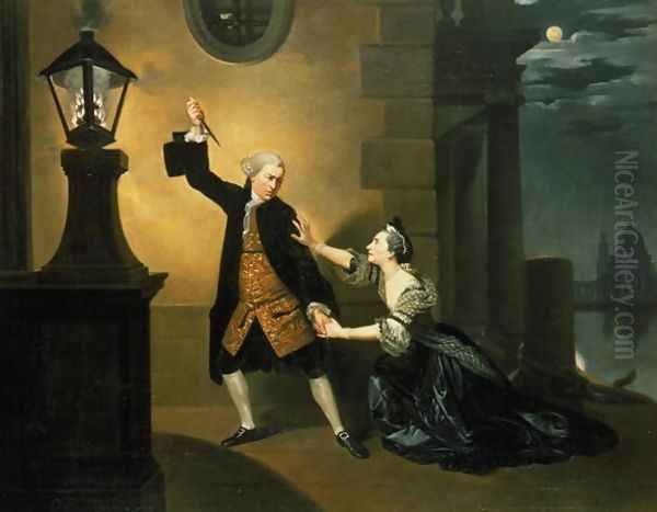 David Garrick (1717-79) as Jaffier and Susannah Maria Cibber (1714-76) as Belvidera in 'Venice Preserv'd, or A Plot Discovered' by Thomas Otway at the Drury Lane Theatre, 1762-63 - view 1