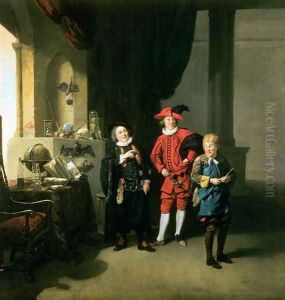 David Garrick with William Burton and John Palmer in 'The Alchemist' by Ben Jonson, 1770 by Johann Zoffany