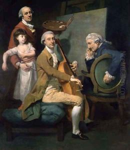 Self Portrait With his Daughter, Maria Theresa and Possibly Giacobbe and James Cervetto c.1779 by Johann Zoffany