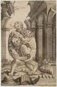 Ercole E Il Leone Nemeo by Agostino dei Musi