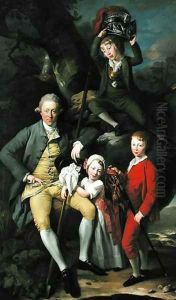 Henry Knight of Tythegston with his Three Children, c.1770