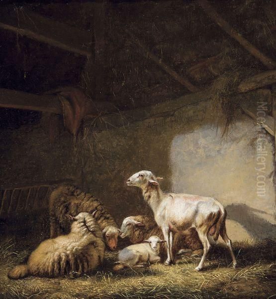 Moutons Dans L'etable - view 1