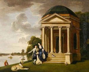 David Garrick (1717-79) and his Wife by his Temple to Shakespeare at Hampton, c.1762 by Johann Zoffany