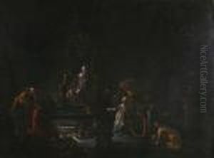 Koningin Van Sheba Voor Tronende Vorst Salomon by Adriaen The Elder Verdoel