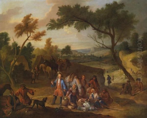 A Camp With Resting Cavalrymen - view 1