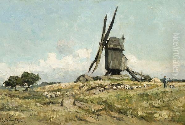 Paysage Avec Berger Pres D'un Moulin - view 1