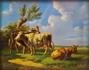 Weidende Kuhe by Albertus Verhoesen