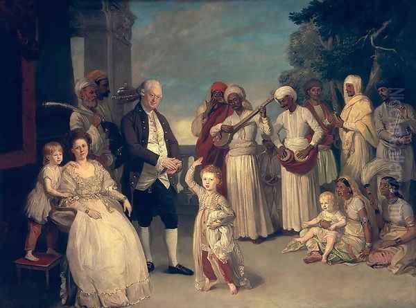 Sir Elijah and Lady Impey and Their Three Children - view 1
