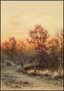 Woman By A Woodland Pool by Frederick Arthur Verner