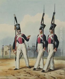Upseeri Ja Sotilaita Krenatoorirykmentista by Horace Vernet