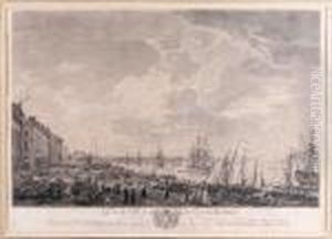 Vue De La Ville Et Du Port De Bordeaux by Claude-joseph Vernet