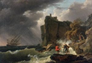 Scene De Tempete by Claude-joseph Vernet
