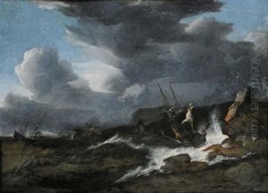 Marina In Burrasca by Claude-joseph Vernet