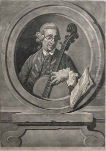 Portrait of a musician, possibly Franz Joseph Haydn (1732-1809), engraved by M.A. Picot by Johann Zoffany
