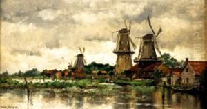 Paysage Aux Moulins by Emile Louis Vernier