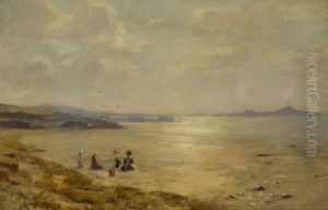 Strandszene. by Emile Louis Vernier