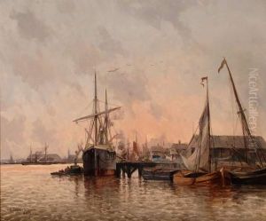 Le Port D'anvers by Emile Louis Vernier
