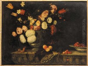 Natura Morta Con Fiori E Frutta by Agostino Verrocchi