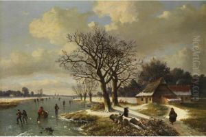 Eisvergnugen In Niederlandischer Polderlandschaft