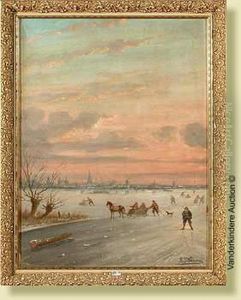 Paysage Enneige Aux Patineurs