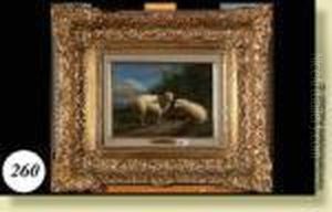 Huilesur Panneau D'acajou
"moutons Au Pre". Attribue A Louis Pierreverwee. Ecole Belge. Dim.:
17,5x25 Cm. by Louis Pierre Verwee