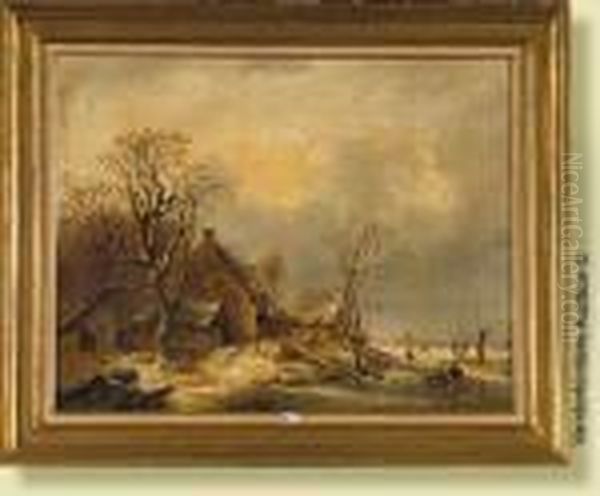 Huilesur Panneau D'acajou
"paysage Hivernal Aux Patineurs". Signe En Basa Gauche (sur Le Tronc)
L.p. Verwee. Ecole Belge. Dim.: 56,5x72cm. - view 1