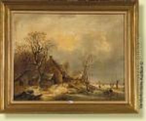 Huilesur Panneau D'acajou
"paysage Hivernal Aux Patineurs". Signe En Basa Gauche (sur Le Tronc)
L.p. Verwee. Ecole Belge. Dim.: 56,5x72cm. by Louis Pierre Verwee