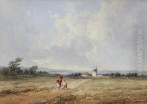 Southport: Figures On A Country Road by Alfred Vickers