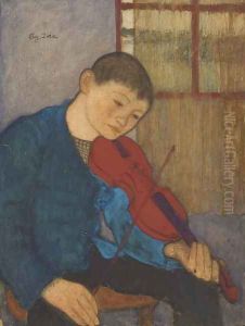 Boy with a Violin by Eugene Zak