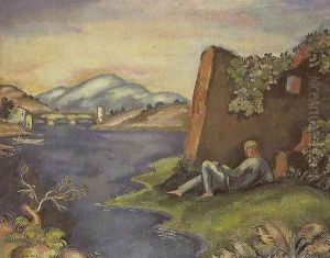 Idyll - Landscape with a Reclining Man by Eugene Zak